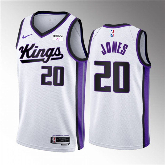 Men's Sacramento Kings #20 Colby Jones White 2023 24 Association Edition Stitched Basketball Jersey Men's Sacramento Kings #20 Colby Jones White 2023 24 Association Edition Stitched Basketball Jersey