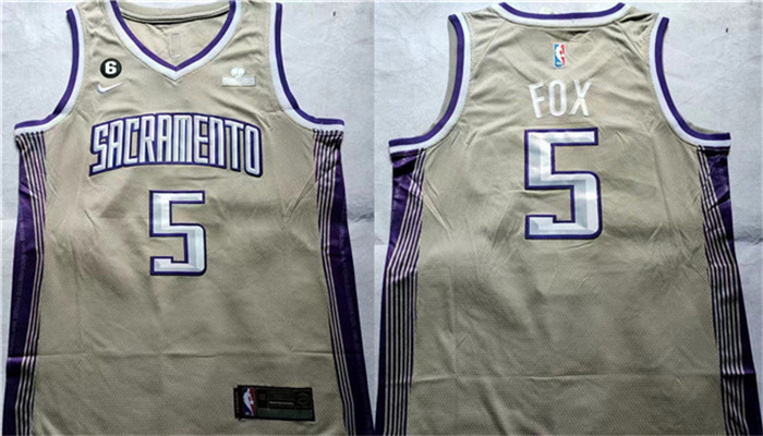 Men's Sacramento Kings #5 De'Aaron Fox Gold Stitched Jersey Men's Sacramento Kings #5 De'Aaron Fox Gold Stitched Jersey