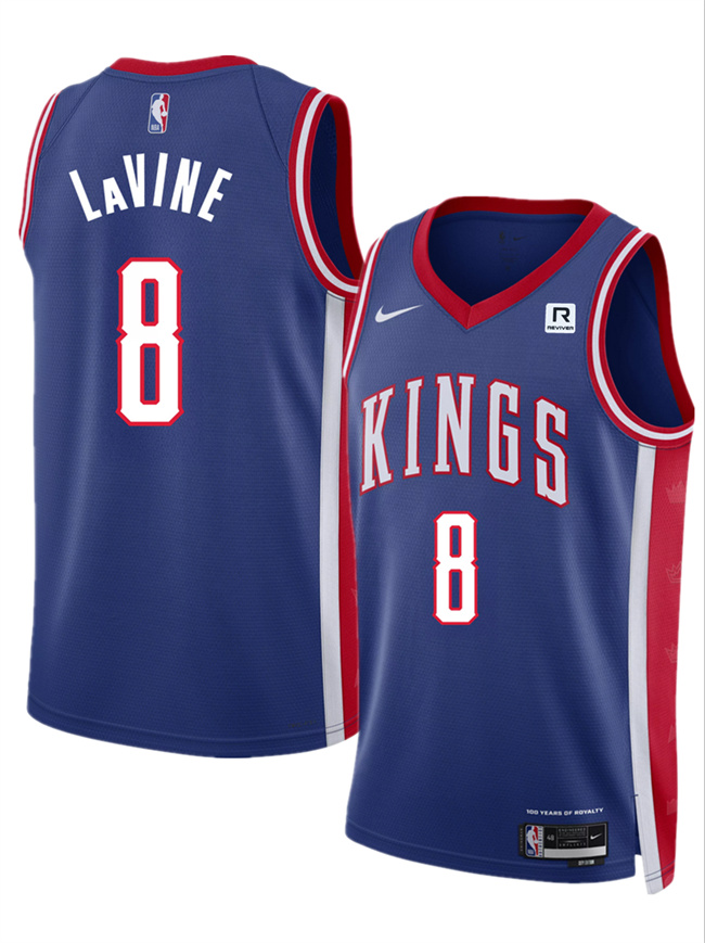 Men's Sacramento Kings #8 Zach LaVine Blue 2025 City Edition Stitched Basketball Jersey Men's Sacramento Kings #8 Zach LaVine Blue 2025 City Edition Stitched Basketball Jersey