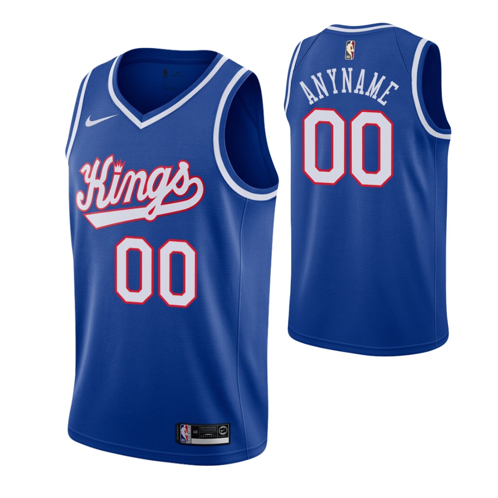 Men's Sacramento Kings Custom Blue 2019-20 Hardwood Classics Jersey Men's Sacramento Kings Custom Blue 2019-20 Hardwood Classics Jersey