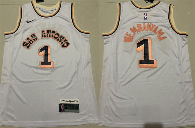 Men's San Antonio Spurs #1 Victor Wembanyama Light Blue 2024 City Edition Stitched Basketball Jersey Men's San Antonio Spurs #1 Victor Wembanyama Light Blue 2024 City Edition Stitched Basketball Jersey