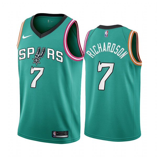 Men's San Antonio Spurs #7 Josh Richardson 2022 23 Teal City Edition Stitched Jersey