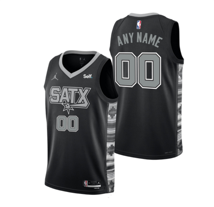 Men's San Antonio Spurs ActiVE Player Custom Black 2022 23 Statement Edition Stitched Basketball Jersey Men's San Antonio Spurs ActiVE Player Custom Black 2022 23 Statement Edition Stitched Basketball Jersey
