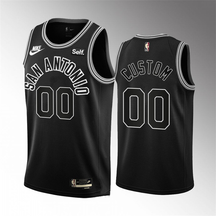 Men's San Antonio Spurs Active Player Custom Black 2022 23 Classic Edition Stitched NBA Jersey Men's San Antonio Spurs Active Player Custom Black 2022 23 Classic Edition Stitched NBA Jersey