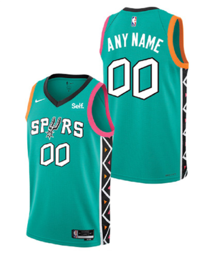 Men's San Antonio Spurs Active Player Custom Teal 2022 City Edition Swingman Stitched Jersey Men's San Antonio Spurs Active Player Custom Teal 2022 City Edition Swingman Stitched Jersey
