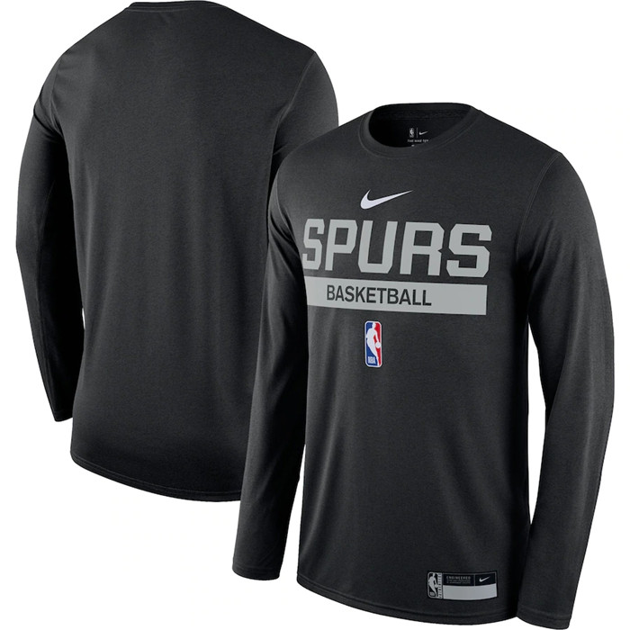 Men's San Antonio Spurs Black 2022 23 Legend On-Court Practice Performance Long Sleeve T-Shirt