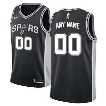 Men's San Antonio Spurs Black Custom Jersey Men's San Antonio Spurs Black Custom Jersey