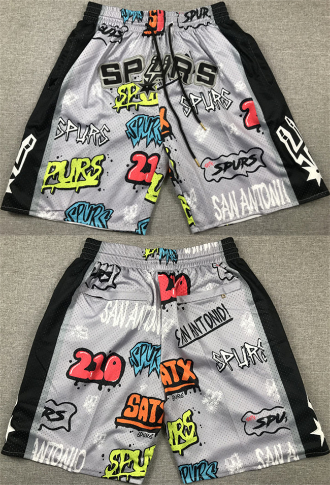 Men's San Antonio Spurs Black Grey Shorts (Run Small) Men's San Antonio Spurs Black Grey Shorts (Run Small)