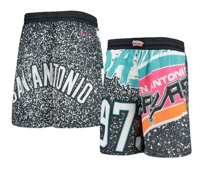 Men's San Antonio Spurs Black Mitchell & Ness Hardwood Classics Shorts (Run Small) Men's San Antonio Spurs Black Mitchell & Ness Hardwood Classics Shorts (Run Small)
