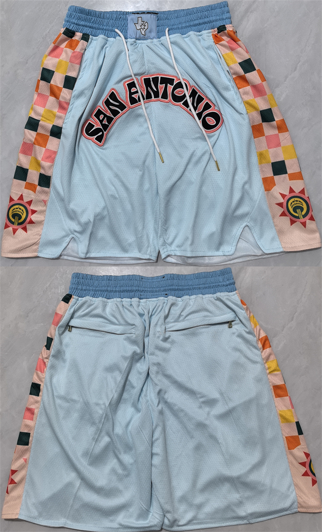 Men's San Antonio Spurs Light Blue City Edition Shorts (Run Small) Men's San Antonio Spurs Light Blue City Edition Shorts (Run Small)