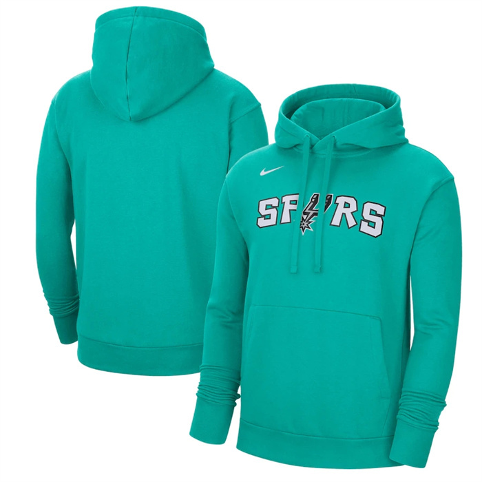 Men's San Antonio Spurs Teal 2022 23 City Edition Essential Pullover Hoodie Men's San Antonio Spurs Teal 2022 23 City Edition Essential Pullover Hoodie