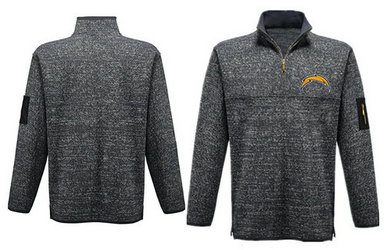 Men's San Diego Chargers Blank Antigua Charcoal Fortune Sweater Knit Microfleece Quarter-Zip Pullover Gray Jacket Men's San Diego Chargers Blank Antigua Charcoal Fortune Sweater Knit Microfleece Quarter-Zip Pullover Gray Jacket