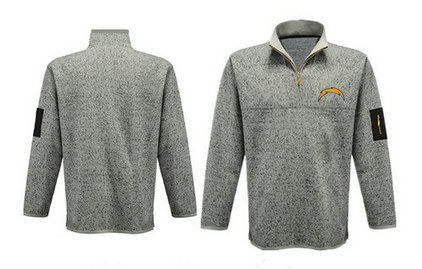 Men's San Diego Chargers Blank Antigua Charcoal Fortune Sweater Knit Microfleece Quarter-Zip Pullover Light Gray Jacket Men's San Diego Chargers Blank Antigua Charcoal Fortune Sweater Knit Microfleece Quarter-Zip Pullover Light Gray Jacket