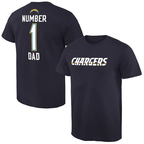Men's San Diego Chargers Pro Line College Number 1 Dad T-Shirt Navy