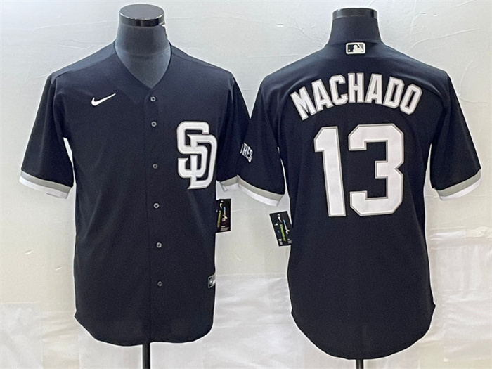 Men's San Diego Padres #13 Manny Machado Black Cool Base Stitched Baseball Jersey Men's San Diego Padres #13 Manny Machado Black Cool Base Stitched Baseball Jersey