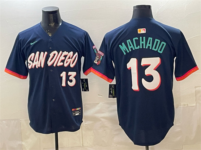 Men's San Diego Padres #13 Manny Machado Obsidian 2026 City Connect Limited Stitched Baseball Jersey Men's San Diego Padres #13 Manny Machado Obsidian 2026 City Connect Limited Stitched Baseball Jersey