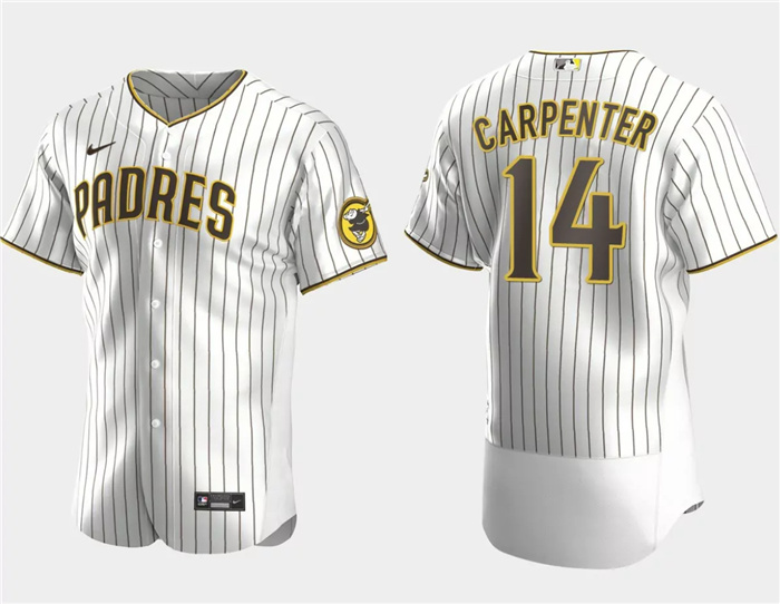 Men's San Diego Padres #14 Matt Carpenter White Flex Base Stitched Baseball Jersey Men's San Diego Padres #14 Matt Carpenter White Flex Base Stitched Baseball Jersey