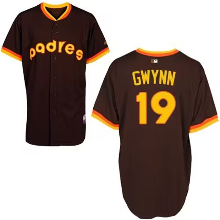 Men's San Diego Padres #19 Tony Gwynn Brown 1984 Cool Base Stitched Jersey Men's San Diego Padres #19 Tony Gwynn Brown 1984 Cool Base Stitched Jersey