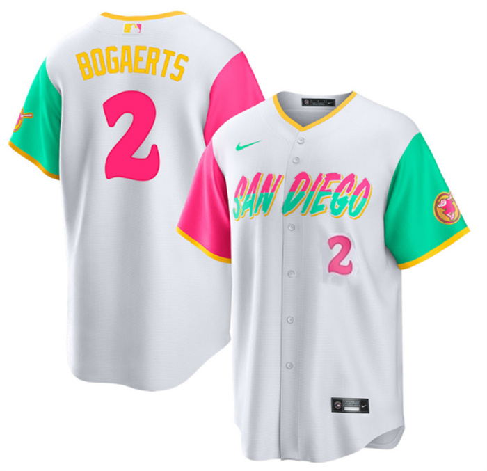 Men's San Diego Padres #2 Xander Bogaerts 2022 White City Connect Cool Base Stitched Baseball Jersey Men's San Diego Padres #2 Xander Bogaerts 2022 White City Connect Cool Base Stitched Baseball Jersey