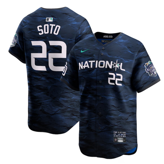 Men's San Diego Padres #22 Juan Soto Royal 2023 All-Star Cool Base Stitched Baseball Jersey Men's San Diego Padres #22 Juan Soto Royal 2023 All-Star Cool Base Stitched Baseball Jersey