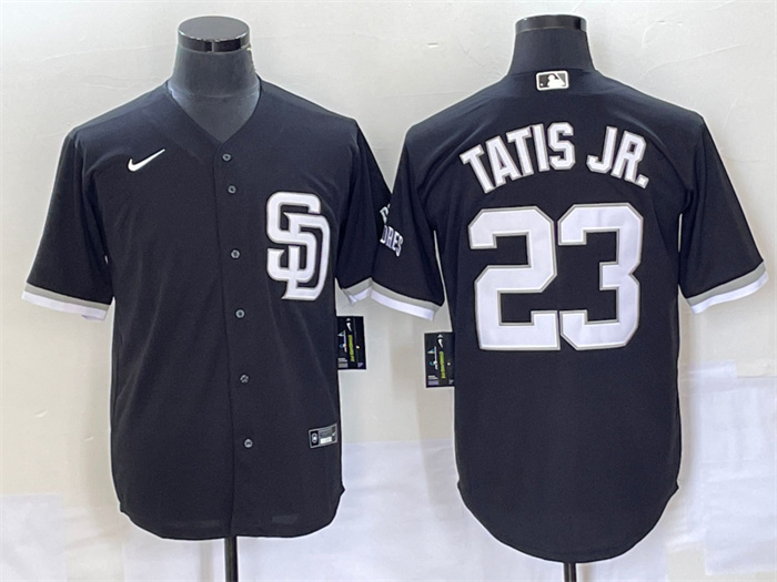 Men's San Diego Padres #23 Fernando Tatis Jr. Black Cool Base Stitched Baseball Jersey Men's San Diego Padres #23 Fernando Tatis Jr. Black Cool Base Stitched Baseball Jersey