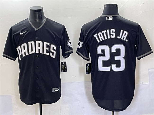 Men's San Diego Padres #23 Fernando Tatis Jr. Black Stitched Baseball Jersey 5