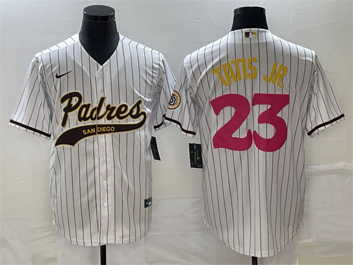 Men's San Diego Padres #23 Fernando Tatis Jr. White Cool Base Stitched Baseball Jersey Men's San Diego Padres #23 Fernando Tatis Jr. White Cool Base Stitched Baseball Jersey