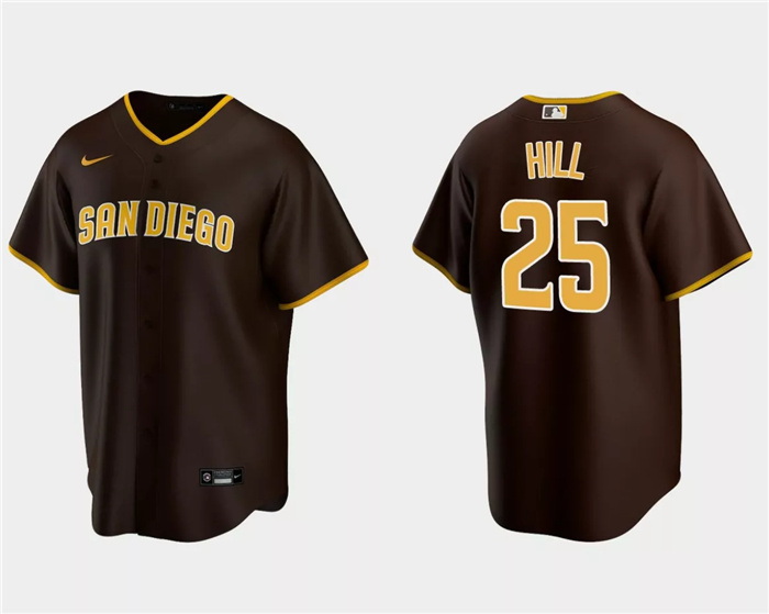 Men's San Diego Padres #25 Tim Hill Brown Cool Base Stitched Jersey Men's San Diego Padres #25 Tim Hill Brown Cool Base Stitched Jersey