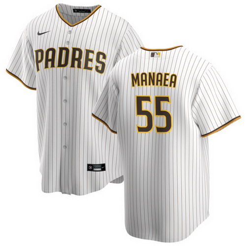 Men's San Diego Padres #55  Sean Manaea White stripe Elite 2022 Nike MLB Jersey