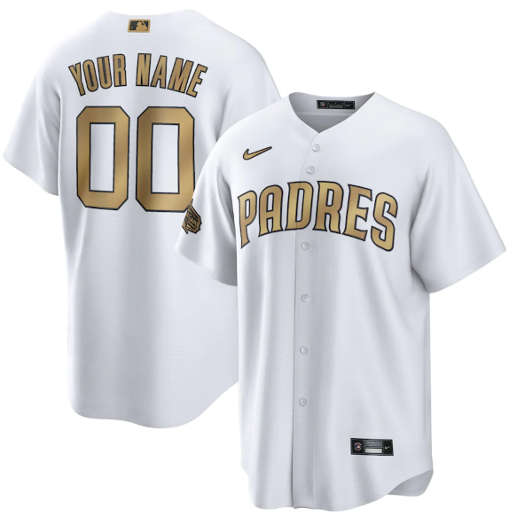 Men's San Diego Padres Active Player Custom 2022 All-Star White Cool Base Stitched Baseball Jersey Men's San Diego Padres Active Player Custom 2022 All-Star White Cool Base Stitched Baseball Jersey