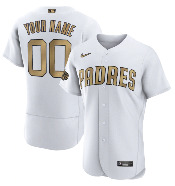 Men's San Diego Padres Active Player Custom 2022 All-Star White Flex Base Stitched MLB Jersey Men's San Diego Padres Active Player Custom 2022 All-Star White Flex Base Stitched MLB Jersey