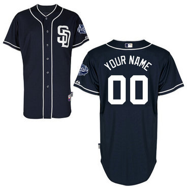 Men's San Diego Padres Authentic Customized Navy Blue Alternate Jersey Men's San Diego Padres Authentic Customized Navy Blue Alternate Jersey