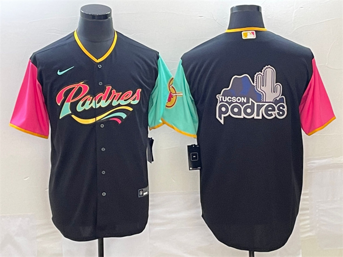 Men's San Diego Padres Black Team Big Logo City Connect Cool Base Stitched Baseball Jersey Men's San Diego Padres Black Team Big Logo City Connect Cool Base Stitched Baseball Jersey