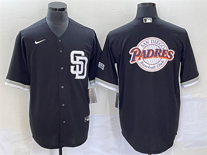 Men's San Diego Padres Black Team Big Logo Cool Base Stitched Baseball Jersey Men's San Diego Padres Black Team Big Logo Cool Base Stitched Baseball Jersey