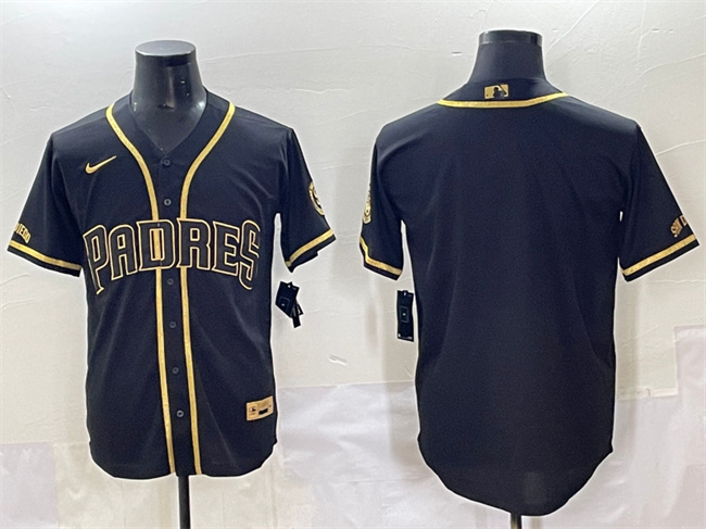 Men's San Diego Padres Blank Black Gold Stitched Baseball Jersey Men's San Diego Padres Blank Black Gold Stitched Baseball Jersey