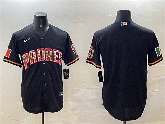 Men's San Diego Padres Blank Black Mexico Cool Base Stitched Baseball Jersey Men's San Diego Padres Blank Black Mexico Cool Base Stitched Baseball Jersey