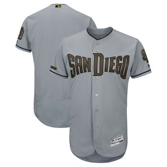 Men's San Diego Padres Majestic Gray 2018 Memorial Day Authentic Collection Flex Base Team Custom Jersey Men's San Diego Padres Majestic Gray 2018 Memorial Day Authentic Collection Flex Base Team Custom Jersey
