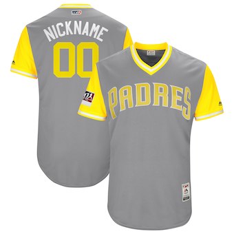 Men's San Diego Padres Majestic Gray 2018 Players' Weekend Authentic Flex Base Custom Jersey Men's San Diego Padres Majestic Gray 2018 Players' Weekend Authentic Flex Base Custom Jersey