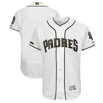 Men's San Diego Padres Majestic White 2018 Memorial Day Authentic Collection Flex Base Team Custom Jersey Men's San Diego Padres Majestic White 2018 Memorial Day Authentic Collection Flex Base Team Custom Jersey
