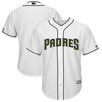 Men's San Diego Padres Majestic White 2018 Memorial Day Cool Base Team Custom Jersey Men's San Diego Padres Majestic White 2018 Memorial Day Cool Base Team Custom Jersey