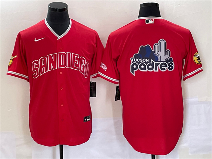 Men's San Diego Padres Red Team Big Logo Cool Base With Patch Stitched Baseball Jerseys Men's San Diego Padres Red Team Big Logo Cool Base With Patch Stitched Baseball Jerseys