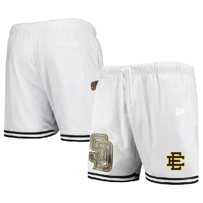 Men's San Diego Padres White Mesh Shorts 001 Men's San Diego Padres White Mesh Shorts 001