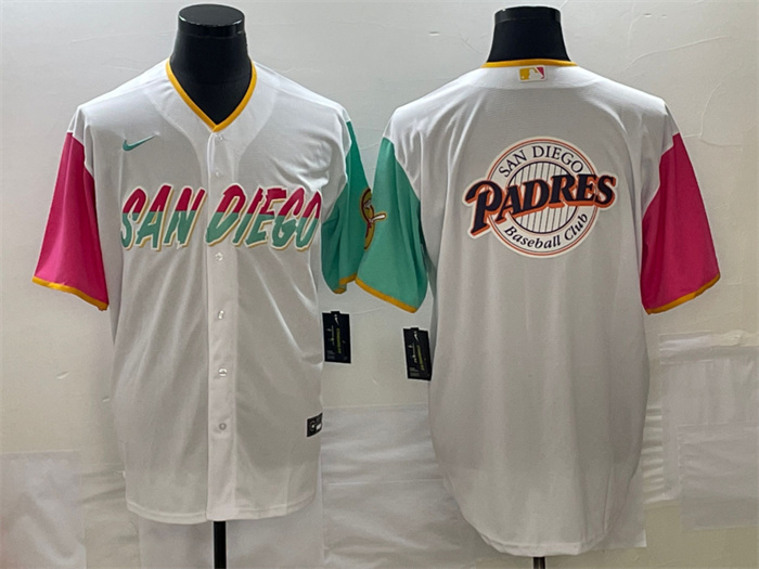 Men's San Diego Padres White Team Big Logo City Connect Cool Base Stitched Baseball Jersey Men's San Diego Padres White Team Big Logo City Connect Cool Base Stitched Baseball Jersey