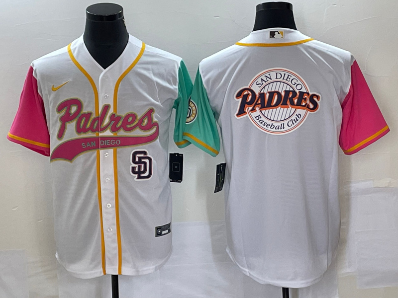 Men's San Diego Padres White Team Big Logo City Connect Cool Base With Patch Stitched Baseball Jersey Men's San Diego Padres White Team Big Logo City Connect Cool Base With Patch Stitched Baseball Jersey