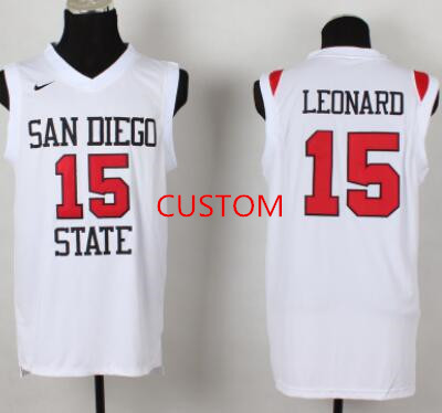 Men's San Diego State University Basketball White Custom Jersey Men's San Diego State University Basketball White Custom Jersey