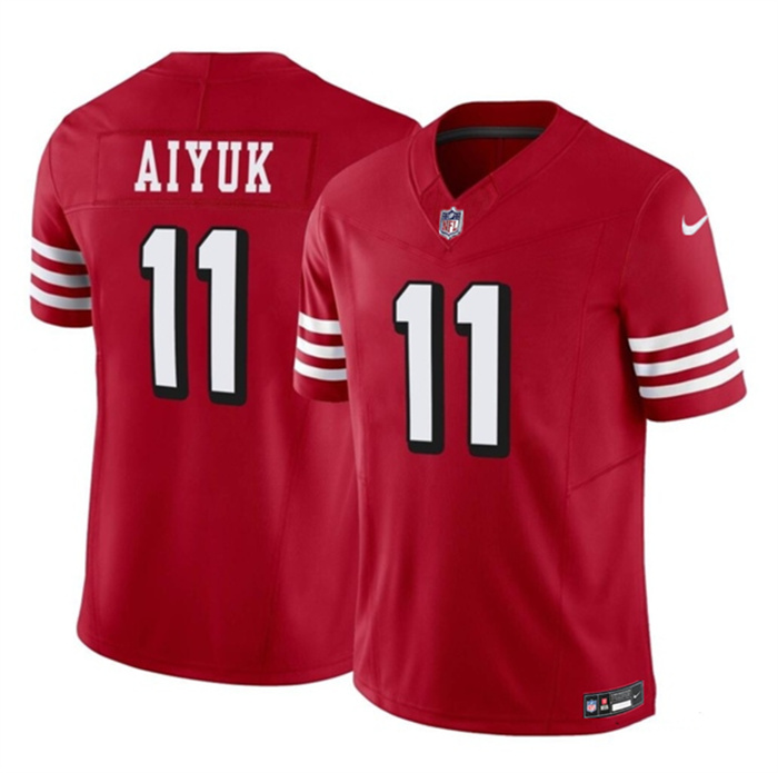 Men's San Francisco 49ers #11 Brandon Aiyuk Red 2023 F.U.S.E. Vapor Limited Throwback Stitched Football Jersey Men's San Francisco 49ers #11 Brandon Aiyuk Red 2023 F.U.S.E. Vapor Limited Throwback Stitched Football Jersey