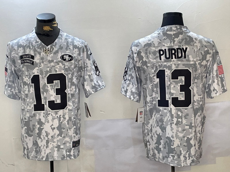 Men's San Francisco 49ers #13 Brock Purdy 2024 F.U.S.E Arctic Camo Salute To Service Limited Stitched Football Jersey Men's San Francisco 49ers #13 Brock Purdy 2024 F.U.S.E Arctic Camo Salute To Service Limited Stitched Football Jersey