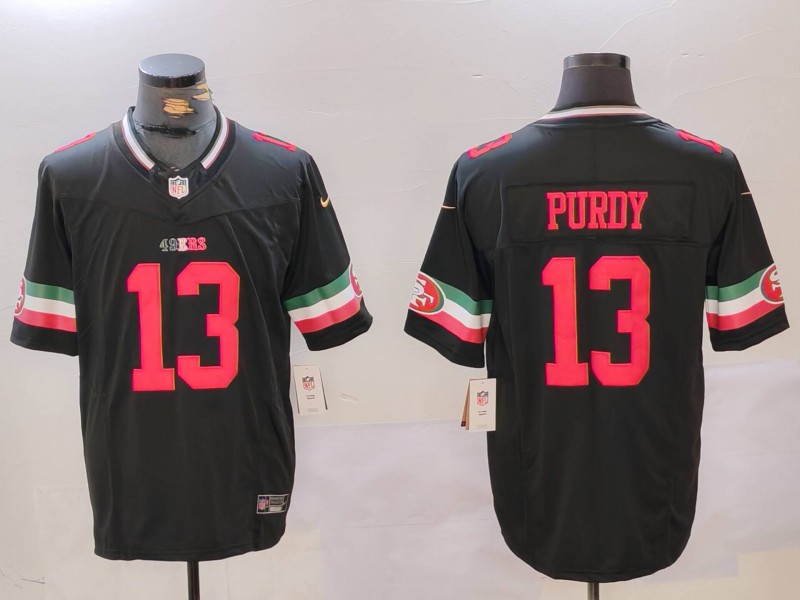 Men's San Francisco 49ers #13 Brock Purdy Black F.U.S.E. Mexico Vapor Limited Stitched Football Jersey Men's San Francisco 49ers #13 Brock Purdy Black F.U.S.E. Mexico Vapor Limited Stitched Football Jersey