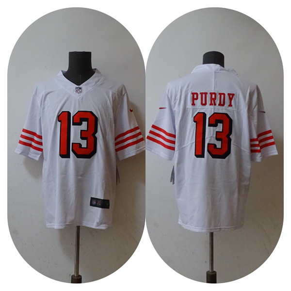Men's San Francisco 49ers #13 Brock Purdy New White Vapor Untouchable Limited Stitched Football Jersey Men's San Francisco 49ers #13 Brock Purdy New White Vapor Untouchable Limited Stitched Football Jersey