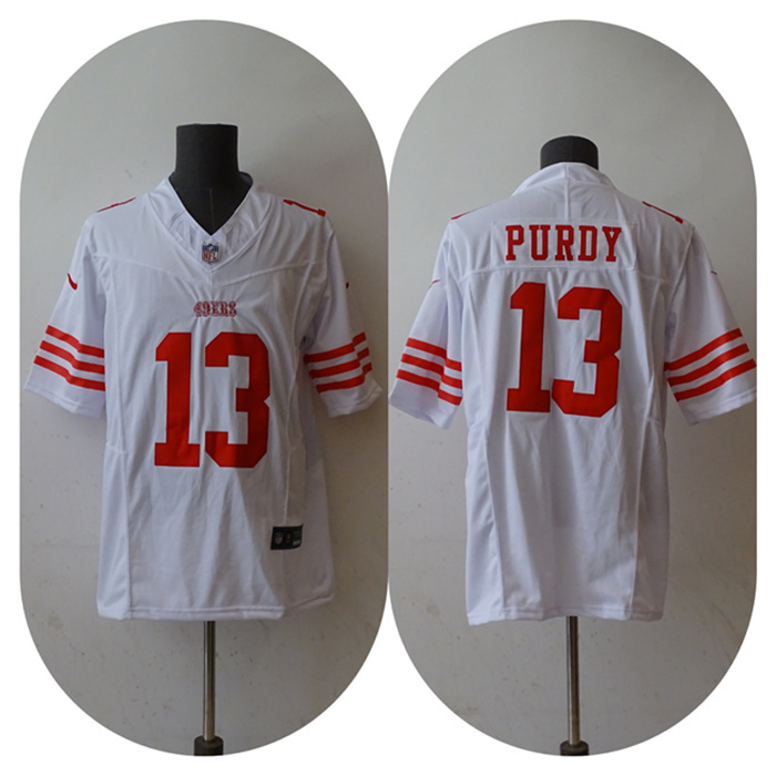 Men's San Francisco 49ers #13 Brock Purdy White 2023 F.U.S.E. Vapor Untouchable Limited Stitched Football Jersey Men's San Francisco 49ers #13 Brock Purdy White 2023 F.U.S.E. Vapor Untouchable Limited Stitched Football Jersey